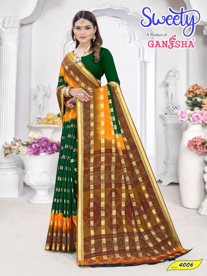 Sweety Vol 4 By Ganesha Cotton Printed Sarees Wholesale Shop In Surat